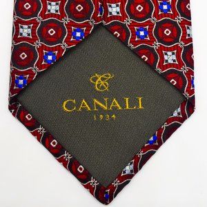 Canali Geometric Red Tie